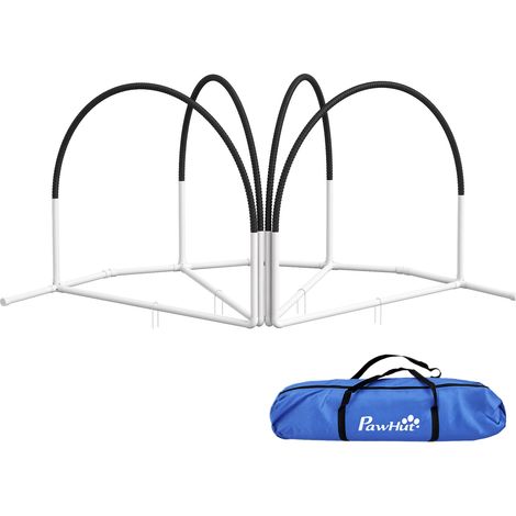 Lot de 4 arceaux d'entraînement pour chien - équipement d'agility hooper, obstacles avec sac de transport