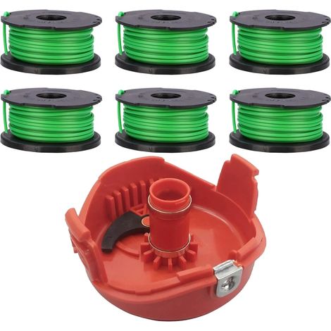 Lot de 6 bobines de coupe-bordures + support pour tondeuses Black & Decker GL7033, GL8033 et GL9035 (réf. A6482) - Accessoires pour tondeuses à gazon et outils électriques