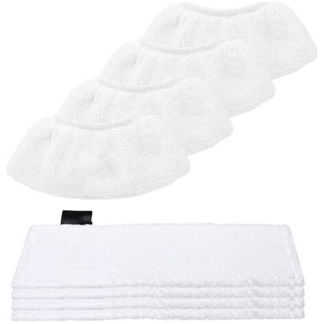QORVA-8 Bonnettes Microfibre Lingettes pour Nettoyeur Vapeur Karcher Easy Fix SC2 SC3 SC4 SC5 ，Lingettes Bonnettes Accessoire pour Karcher Vapeur (4 Chiffons pour le sol+4 Housses pour la Buse Manuell (1/5)