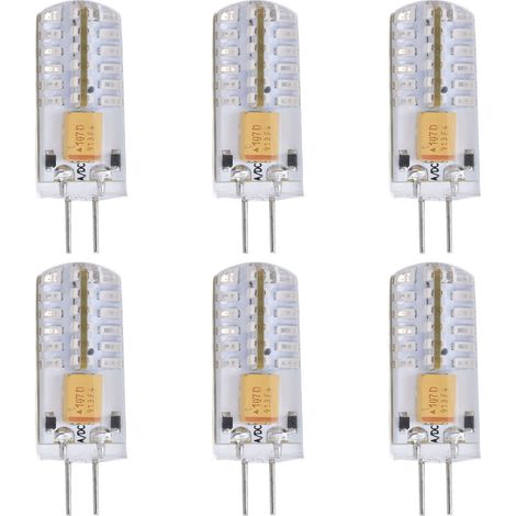 Lot de 6 ampoules LED G4 bleues 3W (équivalent 20W) pour socle JC double picots, 12V AC/DC, remplacement halogène T3. (1/5)