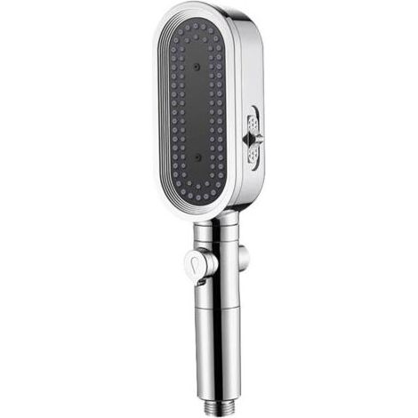 Pommeau de douche haute pression, robinet de douche à main réglable à 3 modes, accessoires de salle de bain, argent (1/4)