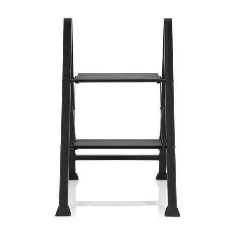 [GEBRAUCHT] B-Ware Hjh Office Klapptritt Solid W5 Aluminium Schwarz 2 Stufen Leiter Doppelleiter