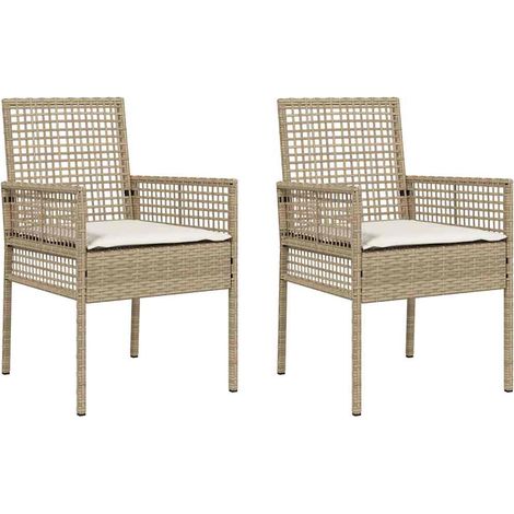 Maison Exclusive - Sedia da Giardino 2 pcs Beige 55 x 53 x 85 cm polyrattan