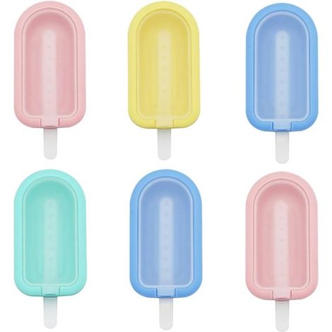 6-teiliges, mehrfarbiges, wiederverwendbares Silikon-Eisformen-Set mit Deckel