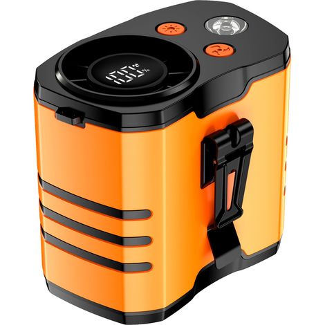 Ventilateur De Taille - 10 Vitesses Réglables - Batterie Rechargeable 10000 Mah - Affichage Led - Pour Randonnée Camping Travail En Extérieur - 1 Pièce (1/5)