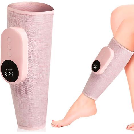 Masseur de jambes sans fil, masseur de jambes d'air, masseur pour la circulation sanguine et soulager la douleur, masseur 3 intensités et 3 modes, rose (1/5)
