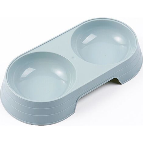 Set of 2 pet bowls, new durable pet tableware, solid color double bowl cat food dispenser (1/5)