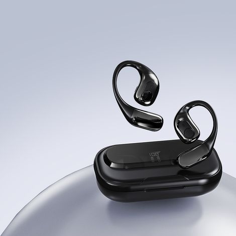 T23 Ohrbügel-Übersetzungskopfhörer (Modelljahr 2024), Geräuschunterdrückung, Bluetooth, mehrsprachig, für Geschäftstreffen und Empfänge, Echtzeit-Simultanübersetzung – Schwarz (1/3)