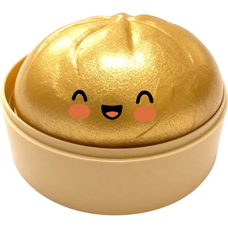 Gros jouet anti-stress pailleté « Dumpling » tout doux et moelleux (7 x 10 cm). Doux au toucher, idéal pour le bureau ou l'école.