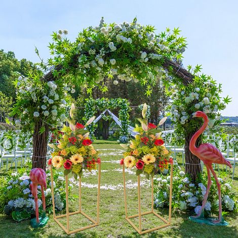 2 Stück Hochzeits Dekoration Blumenbänder, einfach zu speichern und zu tragen Metall Säulen Boden Hochzeitsführer