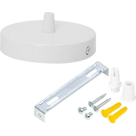 Luminaire, Boîtier de Connexion en Métal, Abat-Jour Rond 1 Trou, Rosette de Plafond, Pavillon Lampes Cuisine Bar Café (100 mm x 20 mm) (1/5)