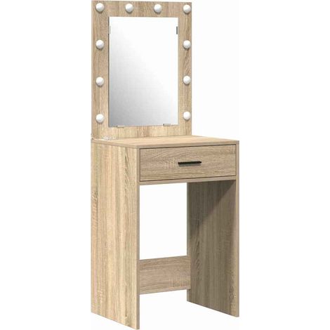 Maison Exclusive - Schminktisch mit Spiegelbeleuchtung 3 pcs Brau