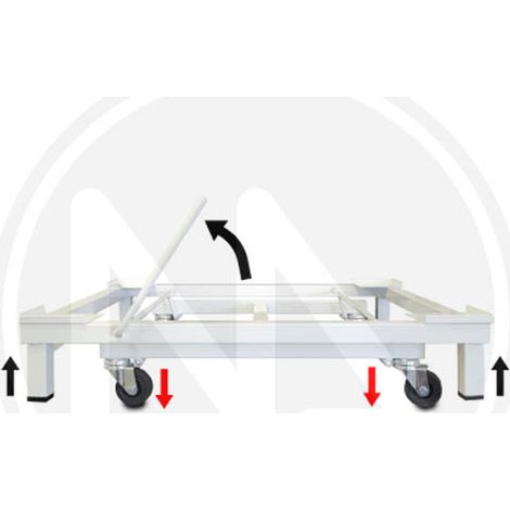 CARRELLO LAVATRICE 61X55CM C/LEVA E RUOTE ACCIAIO VERN.BIANCO (1/2)