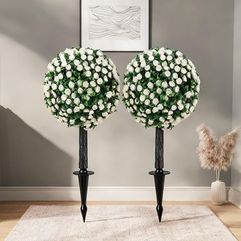 Plante artificielle coloris blanc en pE Aluminium 30 x 30 x 55 cm (1/5)