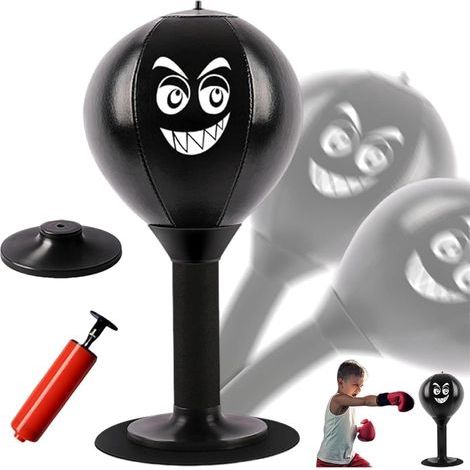 Sac de frappe amusant, sac de frappe de bureau, sac de frappe à ventouse, balle de frappe robuste pour soulager la rage, balle d'entraînement de boxe, soulagement de l'humeur pour mur, carrelage (1/5)