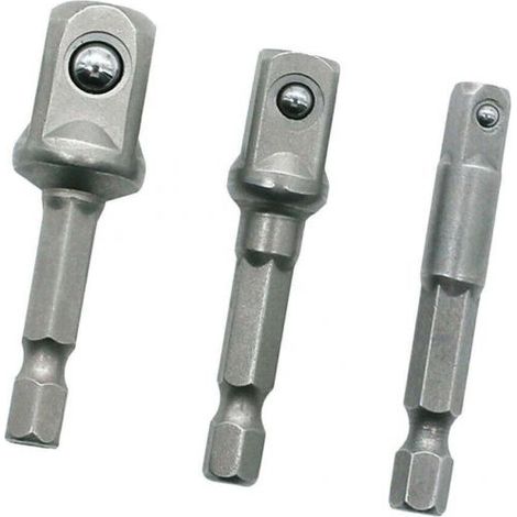 3PZ ADATTATORE PER PRESA GAMBO ESAGONALE A 1/4" 3/8" 1/2" AVVITATORE (1/4)