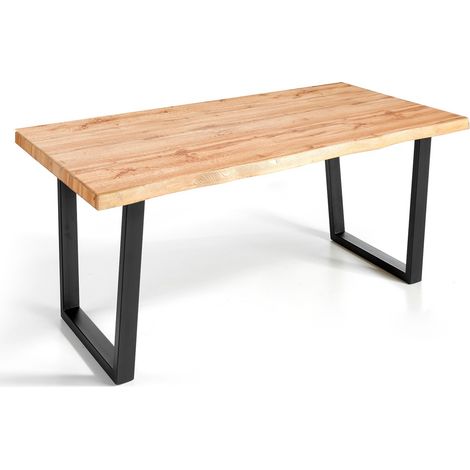 MOMMA HOME Mesa de comedor MDF Roble rústico, Modelo ALASKA, Medidas 160 x 90 x 76H cm (1/4)