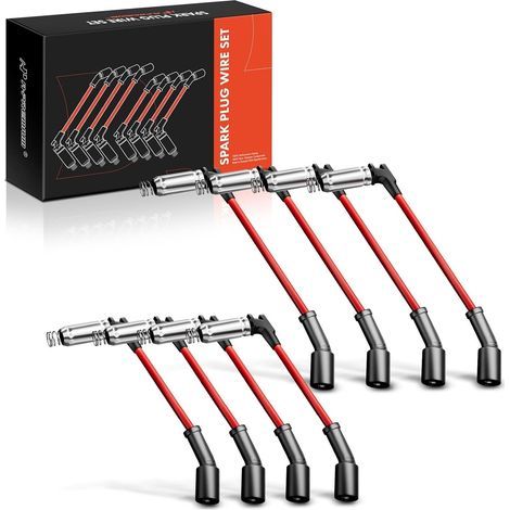 8 - Piece High Temperature Spark Plug Wire Set, Designed for Optimal Performance, Compatible with [Specific Vehicle Models, e.g., Chevy Silverado, GMC Sierra, etc.]，Enhances Ignition Efficiency and Du (1/5)
