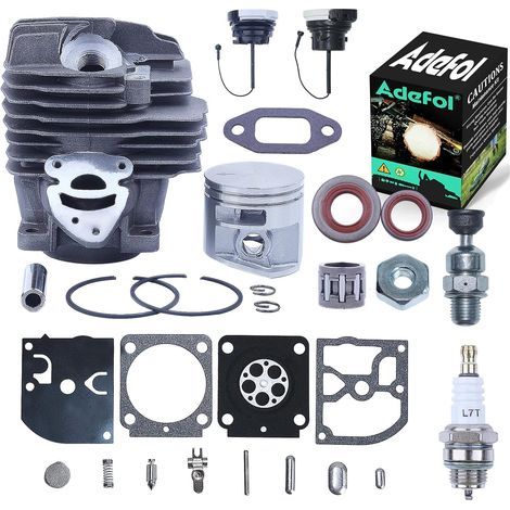 LinDuxe 44,7 mm Zylinderkolben-Vergaser-Kit für Stihl MS261 MS 261 MS261C Kettensäge, Ersatz 1141 020 1200, Öldichtung, Tankdeckel