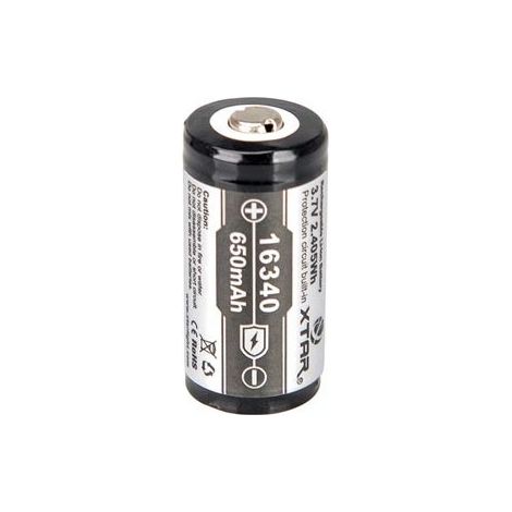 Xtar - Accu Li-ion Cylindrique 3 7 V - 650 Mah - 16340 (1/3)