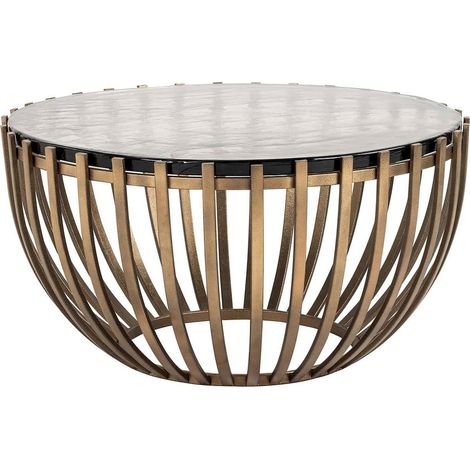 Table de Café Volante en Verre et Fer - Bronze et verre transparent (1/3)