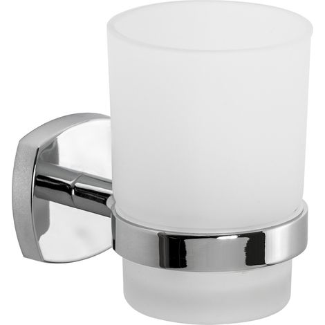 PORTA SPAZZOLINI SERIE 'STARTER' leghe metalliche - vetro opaco  - METAFORM