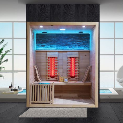 Bagno Italia Sauna infrarossi-finlandese da 170x120 cm con stufa irradianti full spectrum bluetooth (1/4)