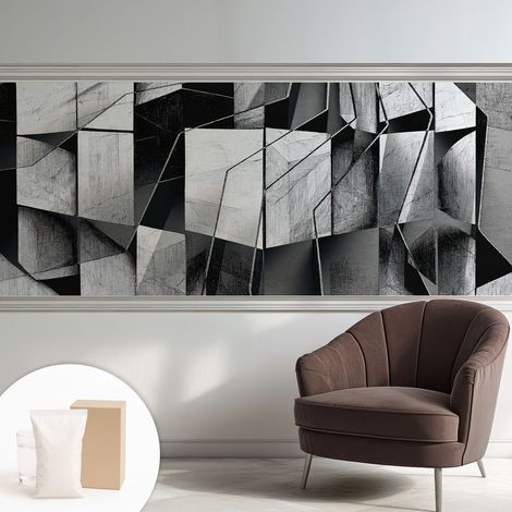 Papier peint intissé mural avec imprimé pour décoration pour salon pour chambre à coucher pour entrée Abstraction géométrique 250x104 cm (1/5)