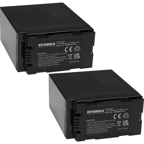 EXTENSILO 2x Akku kompatibel mit Hitachi PV-DV100K, PV-DV200K, PV-DV200, PV-DV400K, PV-DV400, PV-DV600 Videokamera Camcorder (7800 mAh, 7,4 V, Li-Ion) (1/3)