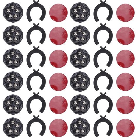 Juego de 12 ruedas autoadhesivas para muebles con freno, rotación de 360°, alta resistencia, para electrodomésticos, estantes, mesitas de noche, macetas, color negro. (1/5)