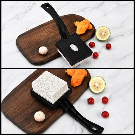 Brosse de barbecue à tête en pierre ponce, manche PP, idéale pour nettoyer grilles et pierres de cuisson (1/5)