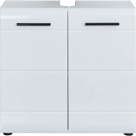 SKIN - Meuble de salle de bain. Meuble sous-vasque mélaminé blanc brillant. L - H - P : 60 56 31 cm (1/5)