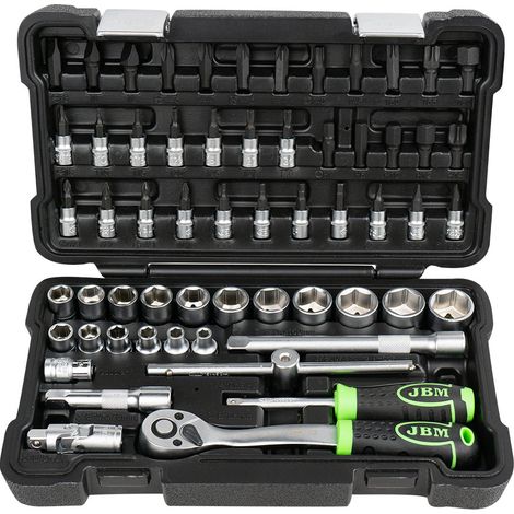 JBM54277 mallette à outils de 59 pièces avec douilles hexagonales zinguées de 3/8"