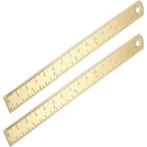 Règle en laiton SHINEOFI de 30 cm avec échelle métrique et (1/5)