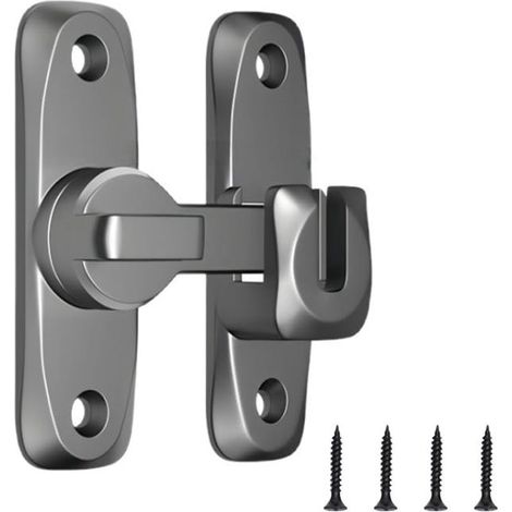 Serratura scorrevole in acciaio inox con viti, adatta a tutte le porte interne ed esterne (90°) (grigio) (1/3)