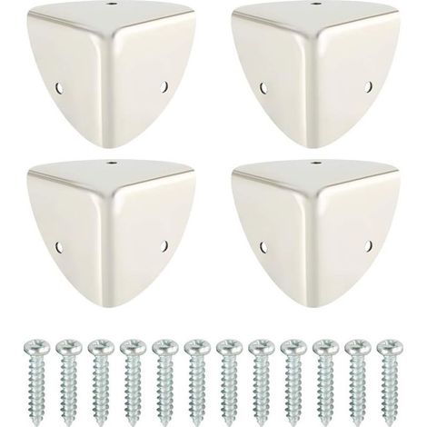4 Pcs, Brossé Protection Coin de Table Protection d'angle en Métal Antirouille Protecteur et Décoration Antichoc de Sécurité pour Tables et Meubles Pointus (1/5)