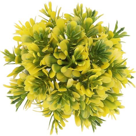 Boule d'herbe artificielle pour aquarium, couleur inaltérable, en plastique jaune, pour l'aménagement paysager de votre aquarium. (1/5)