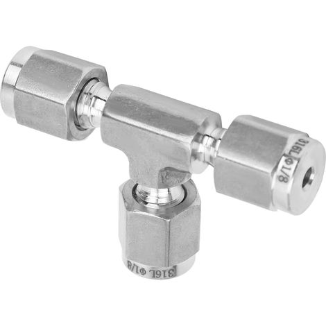 Raccord à bague de serrage, té de même diamètre, acier inoxydable 316, pièce forgée SS-600-3Ф1/8 (1/5)