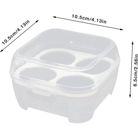 2 cajas de huevos con tapa，Caja de huevos para exteriores，Soporte para huevos，Huevera a prueba de golpes，Ideal para camping，4 compartimentos (1/4)