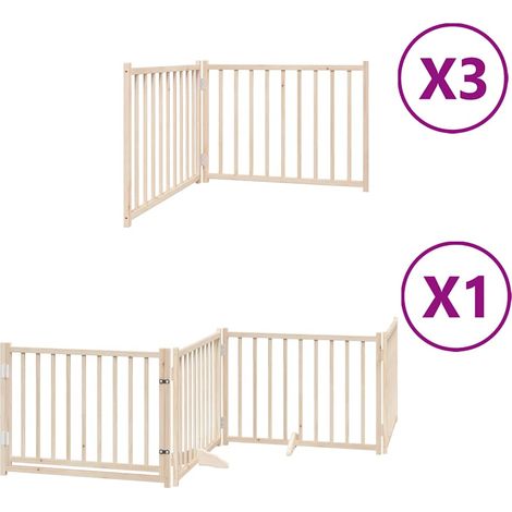 Maison Exclusive - Barrière pour chien porte pliable 10 panneaux bois de peuplier (1/5)