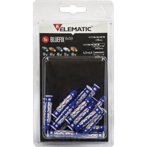 ELEMATIC BLISTER TASSELLO BLUEFIX 8X50 VITE 10+10 PZ Q.TA 10