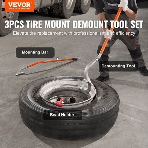 Levier Démonte Pneus Poids Lourds 571-622 mm Démonte Pneu Acier Barre Montage Démontage Manuel 3 Outils de Changement de Pneu Maint… (1/5)