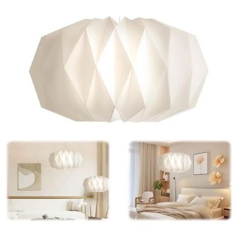 Abat jour Papier,Abat Jour Plafond Papier Artisanat,Cache Ampoule Plafond Pliable,Pour Les Chambres à Coucher,Les salons,Les Cafés et Les Studios(Losange) (1/5)