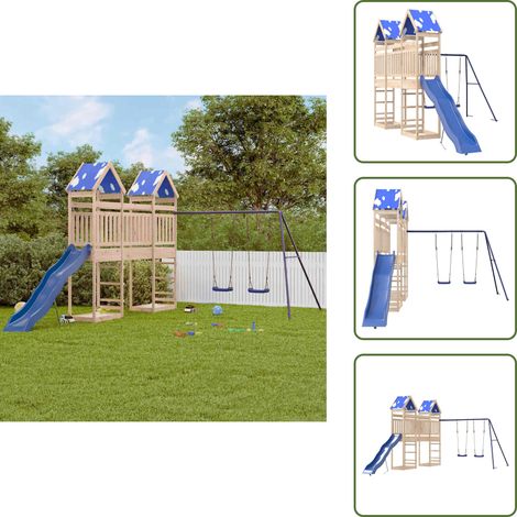 The Living Store Aire de jeux d'extérieur bois de pin massif - Jeux D'extérieurs - Aire De Jeux - Jardin - Enfant - Bois (1/5)