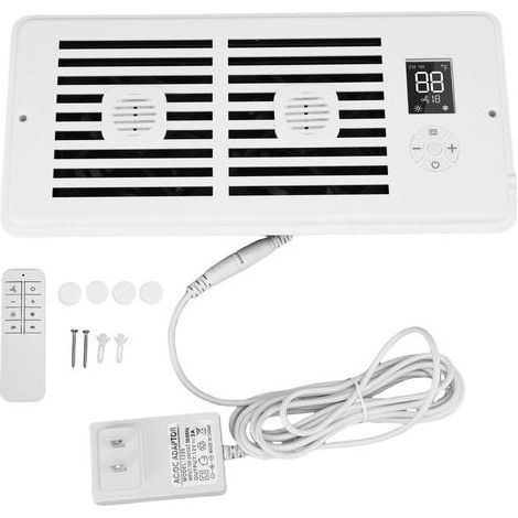 Ventilateur de renfort pour grille de ventilation 4x10 pouces – 10 vitesses, écran LCD, télécommande, silencieux (18 dBA) (1/5)