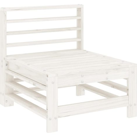 Maison Exclusive - Garten-Mittelsofa Weiß Massivholz Kiefer