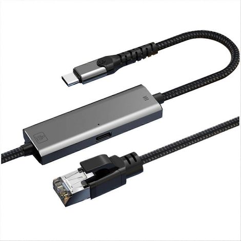 Gigabit-Ethernet-Adapter (1000 Mbit/s) Typ-C auf RJ45, Netzwerkkarte, Gigabit-Ethernet-Konverter (1000 Mbit/s) PD100W, 2-Meter-Kabel (1/4)