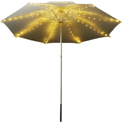 Lampada da ombrellone con 8 impostazioni - Lampada da patio per ombrellone - 104 LED - Impermeabile - Funzionamento a batteria (batterie non incluse) - Luce bianca calda (1/2)