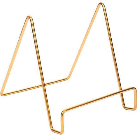 Serre-livres minimaliste - Support de livres - Porte-livres - Serre-livres pour adultes - Porte-revues - Moderne - Métal - 15,5 x 13 x 14 cm - Doré (1/5)