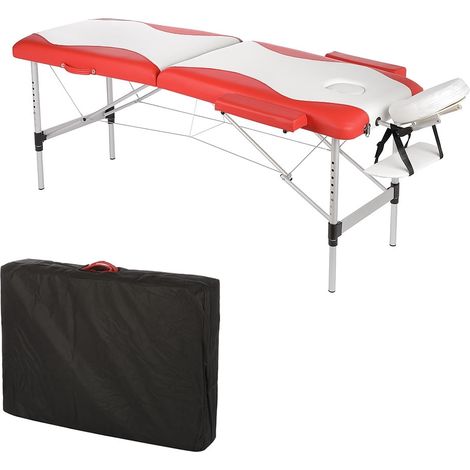 2zones ALUMINUM TABLE DE MASSAGE 2 couleurs BLANC / ROUGE 12,5 KG NOUVEAU (1/5)